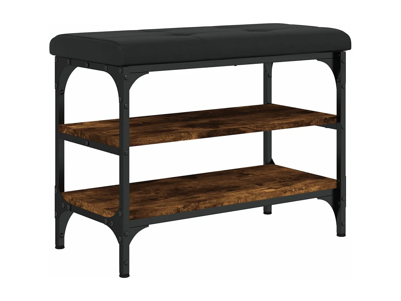 Banc à chaussures chêne fumé 62x32x47 bois d'ingénierie