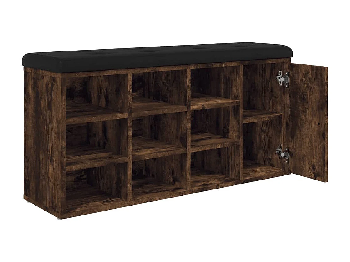 Banc à chaussures chêne fumé 102x32x50 bois d'ingénierie