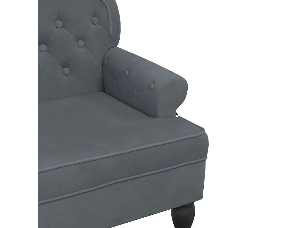 Banc avec dossier gris foncé 119,5x64,5x75 velours