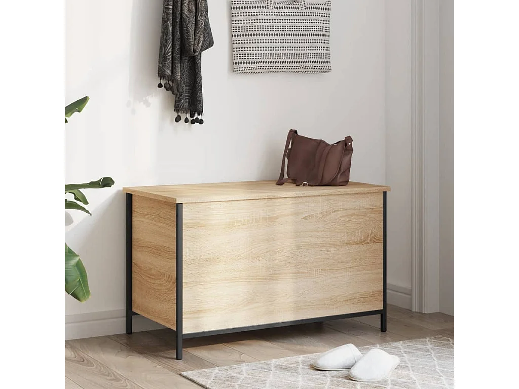 Banc de rangement chêne sonoma 80x42,5x50 bois d'ingénierie