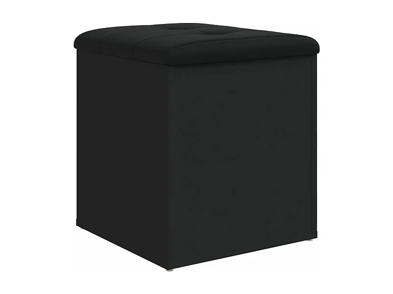 Banc de rangement noir 42x42x45 bois d'ingénierie