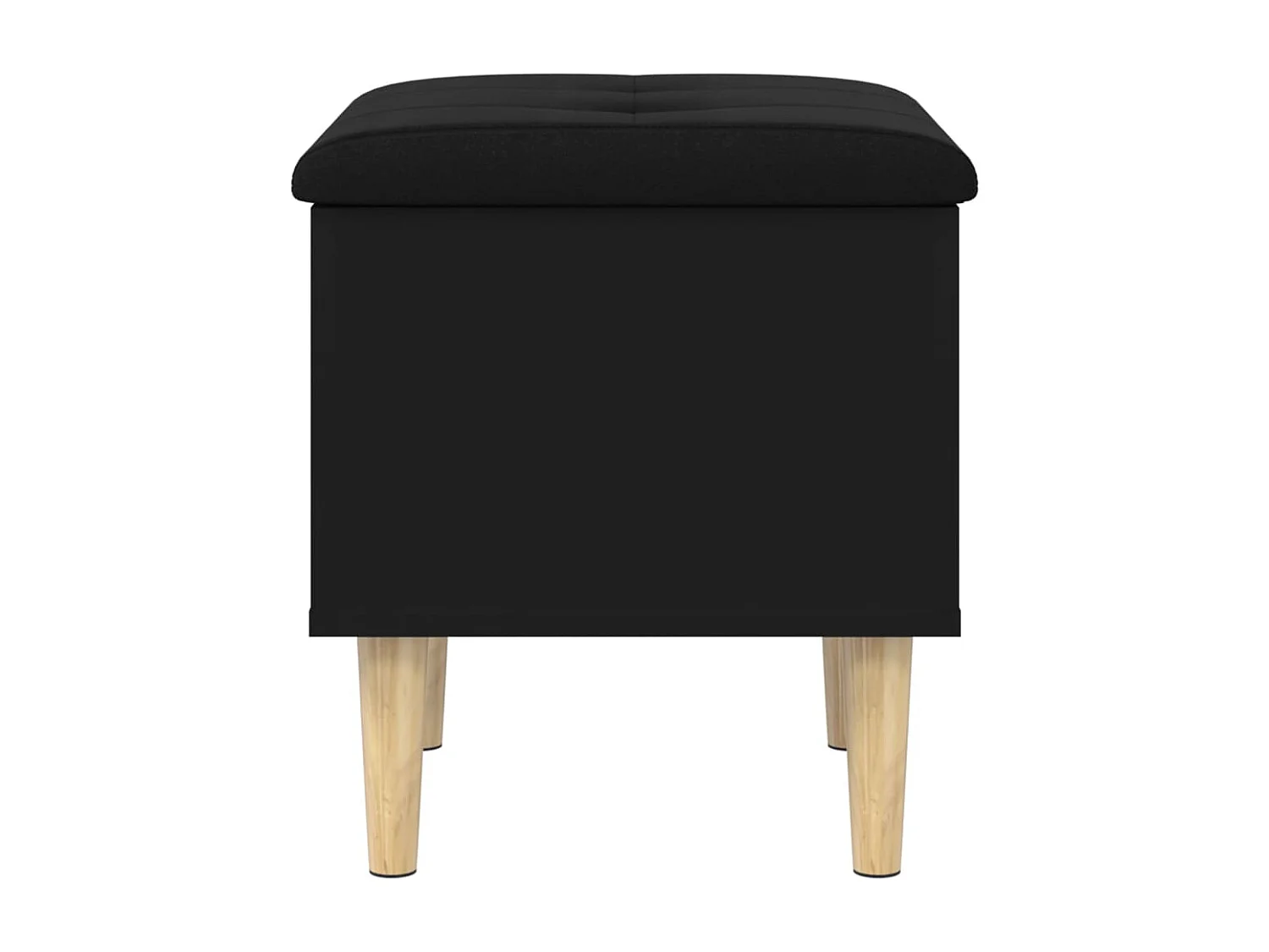 Banc de rangement noir 42x42x46 bois d'ingénierie