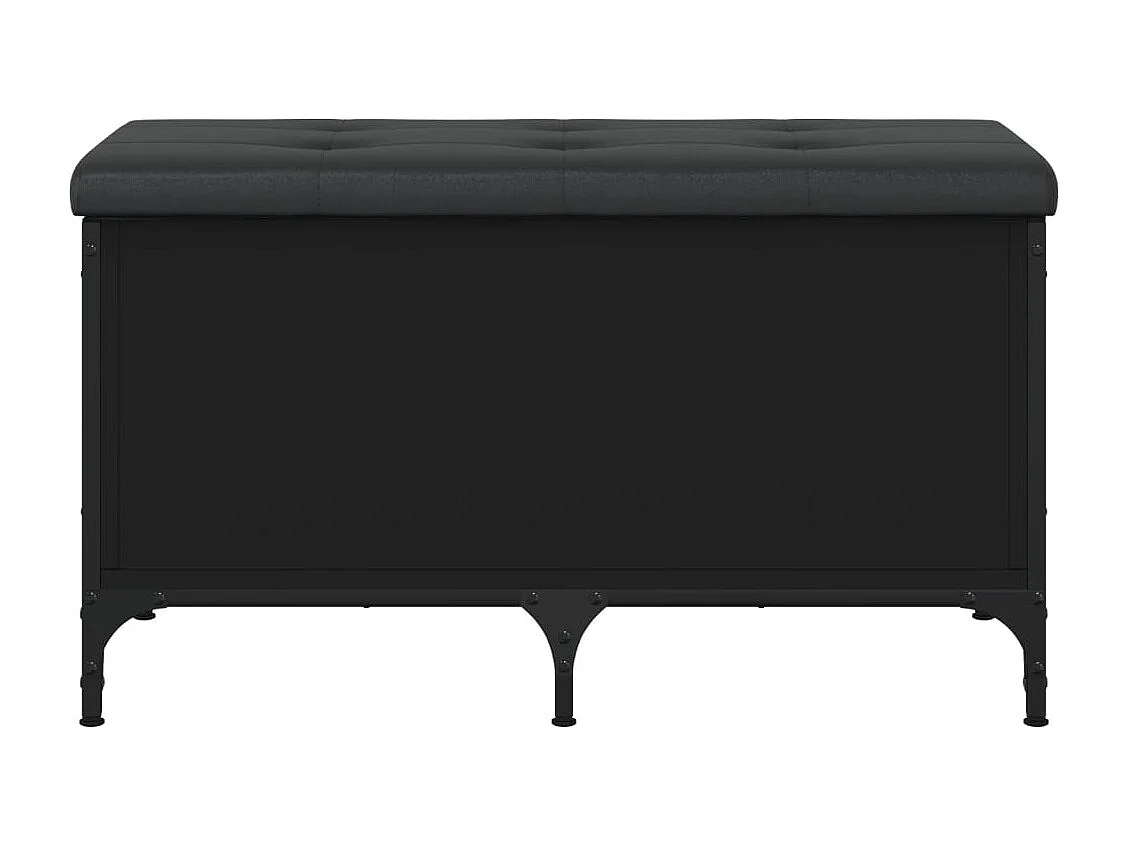 Banc de rangement noir 82x42x45 bois d'ingénierie