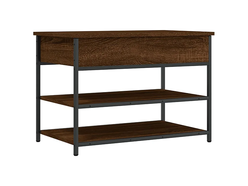 Banc à chaussures chêne marron 70x42,5x50 bois d'ingénierie