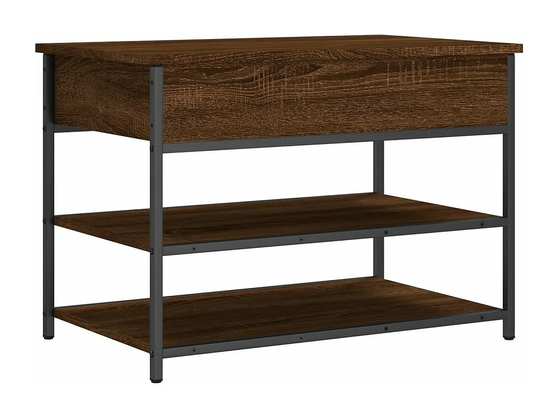 Banc à chaussures chêne marron 70x42,5x50 bois d'ingénierie