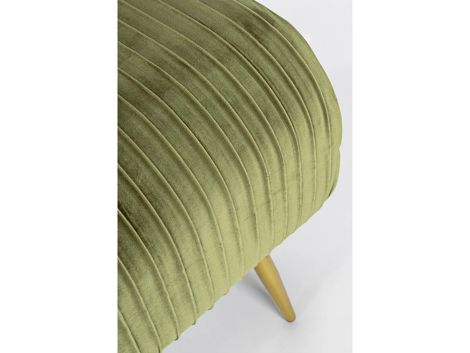 Banc en bois MDF et polyester vert olive Solene L 129cm