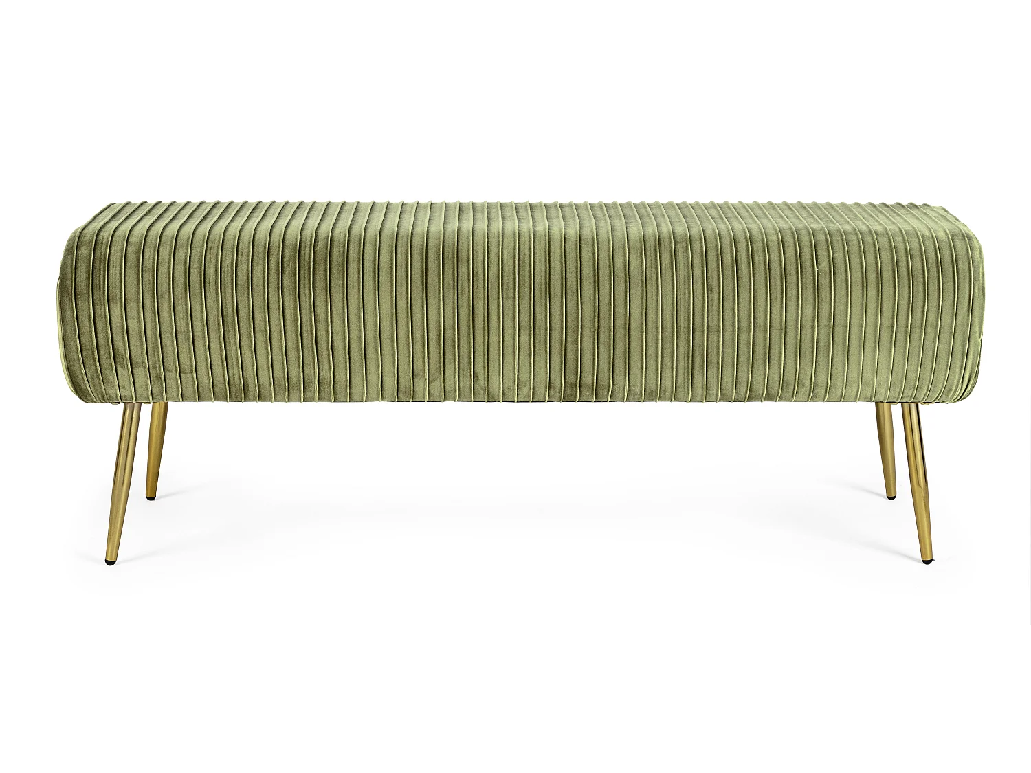 Banc en bois MDF et polyester vert olive Solene L 129cm