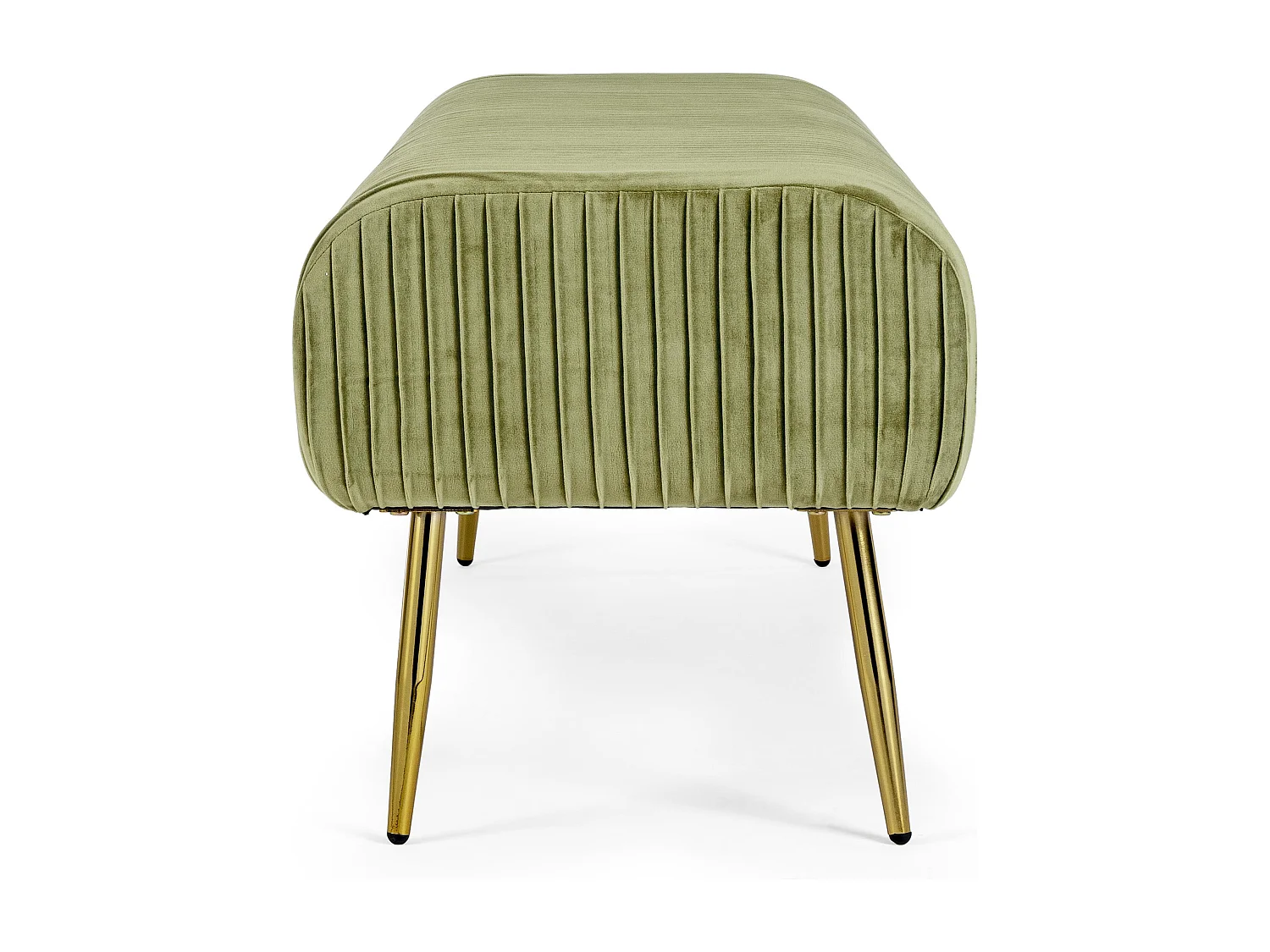 Banc en bois MDF et polyester vert olive Solene L 129cm