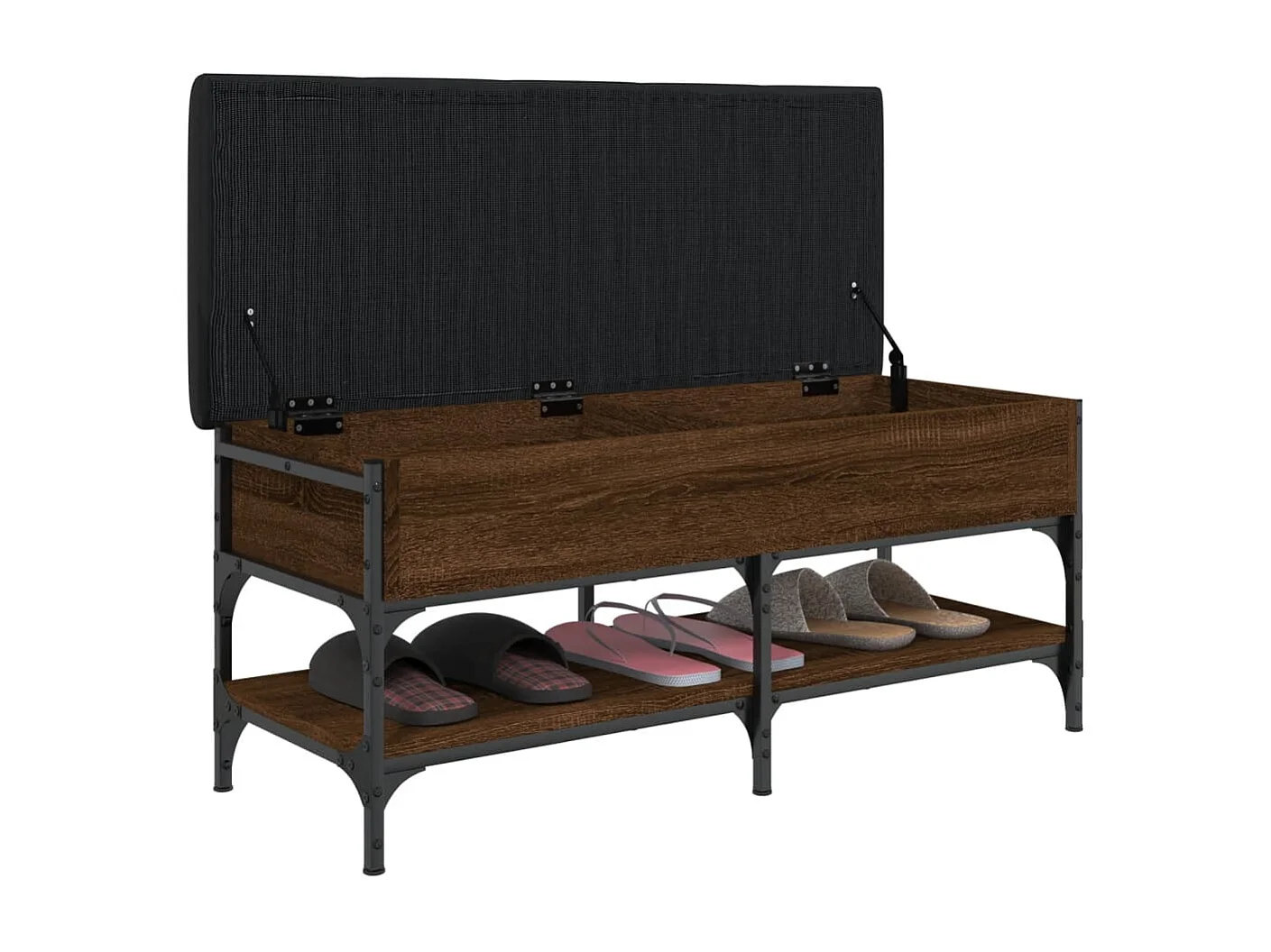 Banc à chaussures chêne marron 102x42x45 bois d'ingénierie