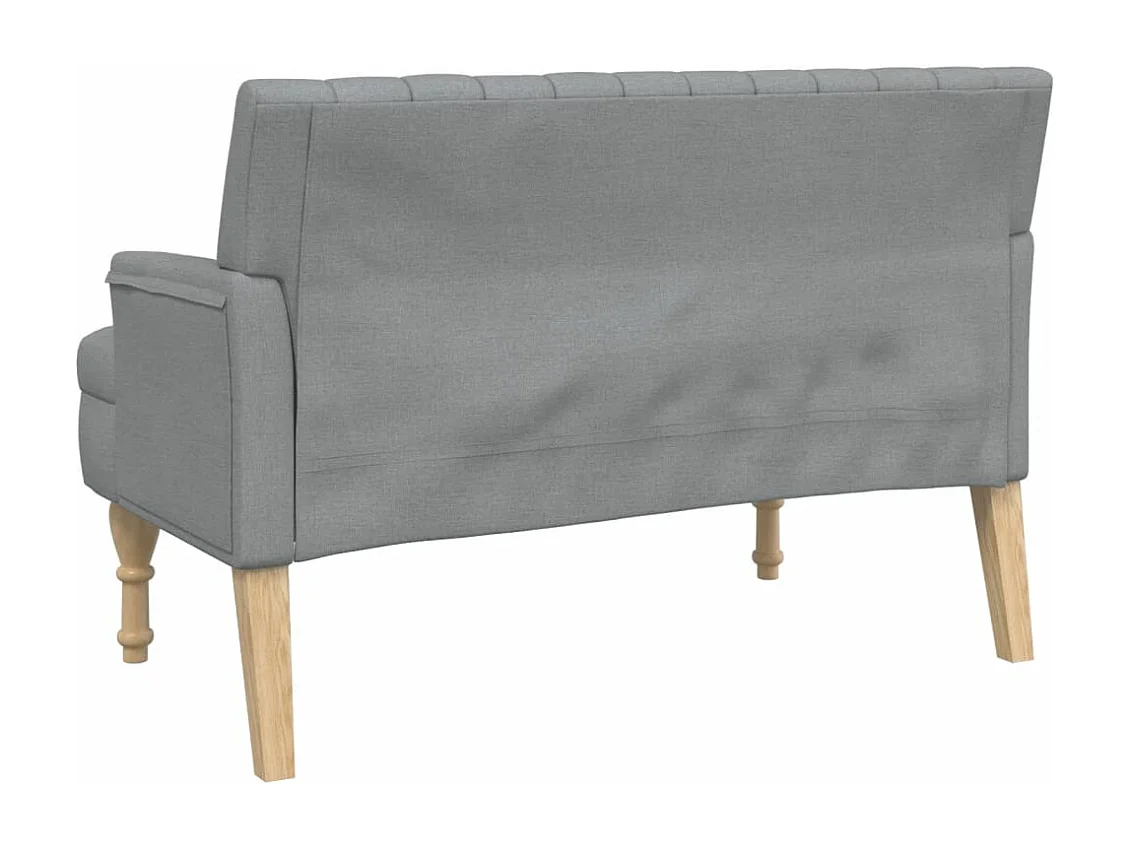 Banc avec coussins gris clair 113x64,5x75,5 tissu