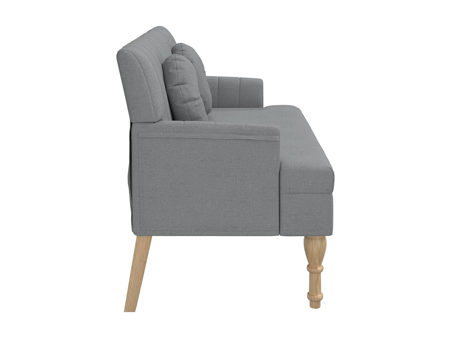 Banc avec coussins gris clair 113x64,5x75,5 tissu