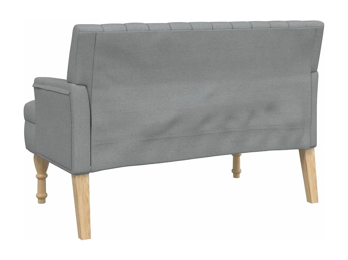 Banc avec coussins gris clair 113x64,5x75,5 tissu