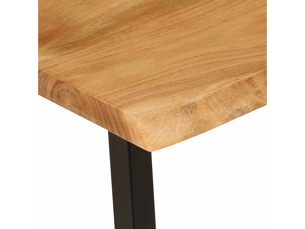 Banc avec bord vivant 105cm bois d'acacia massif