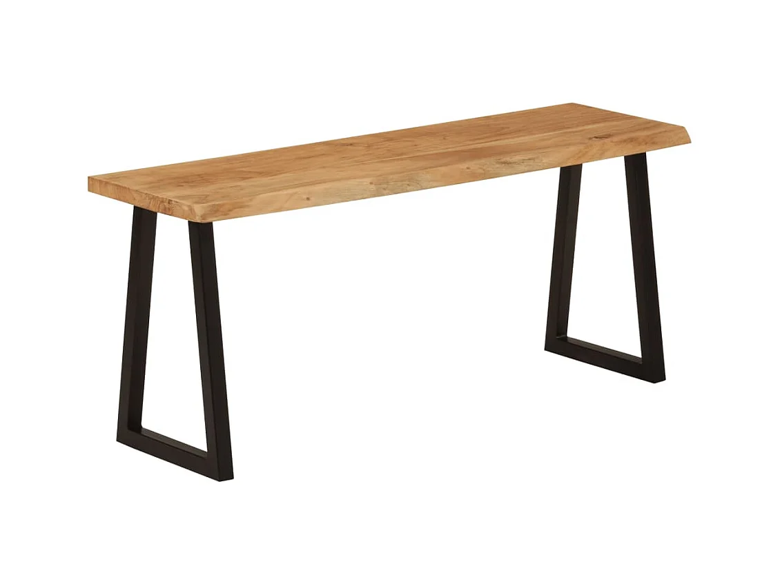 Banc avec bord vivant 105cm bois d'acacia massif