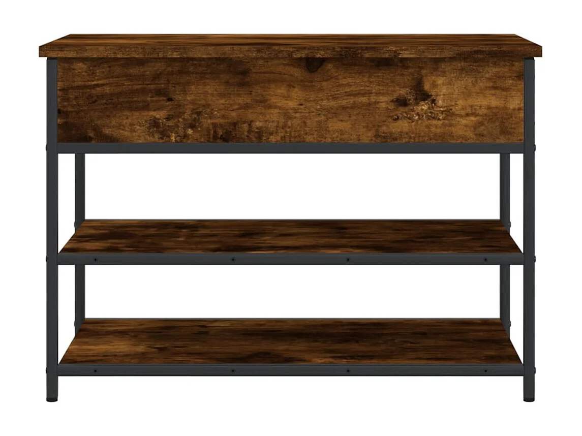 Banc à chaussures chêne fumé 70x42,5x50 bois d'ingénierie