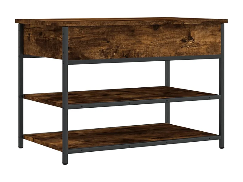 Banc à chaussures chêne fumé 70x42,5x50 bois d'ingénierie