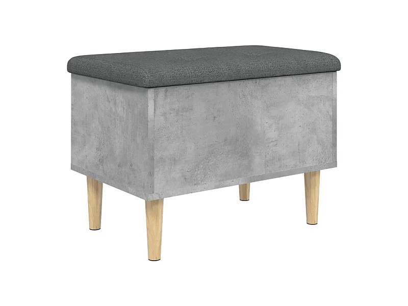 Banc de rangement gris béton 62x42x46 bois d'ingénierie