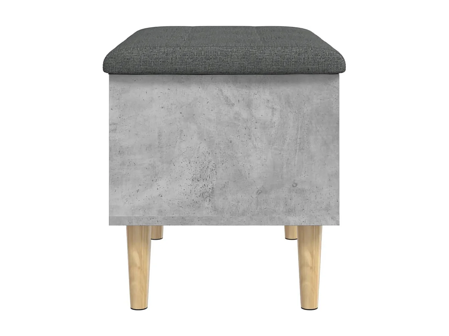 Banc de rangement gris béton 62x42x46 bois d'ingénierie