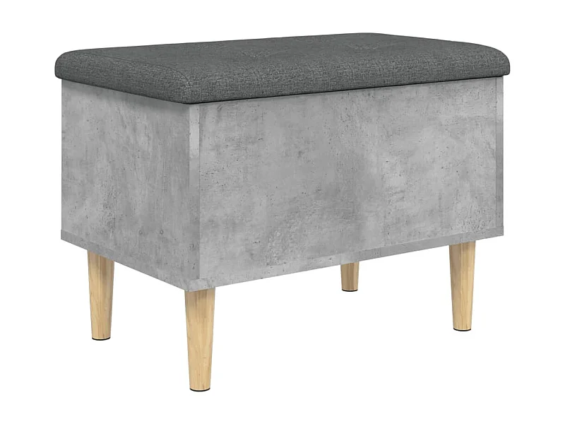 Banc de rangement gris béton 62x42x46 bois d'ingénierie