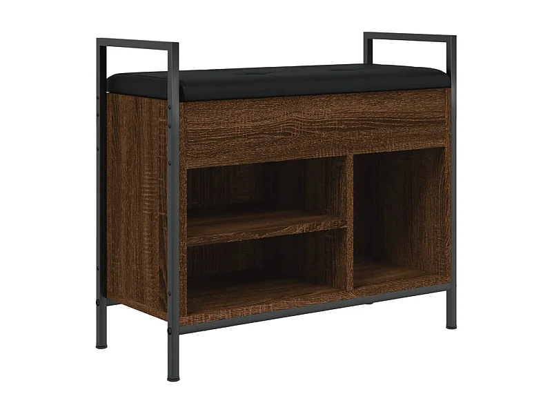 Banc à chaussures chêne marron 65,5x32x57,5 bois d'ingénierie