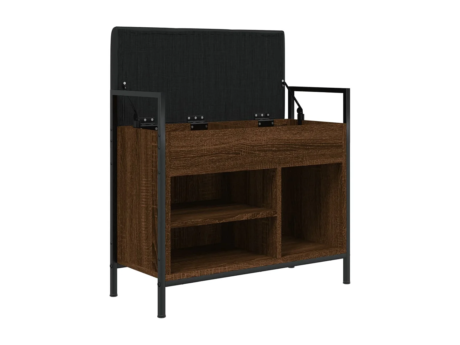 Banc à chaussures chêne marron 65,5x32x57,5 bois d'ingénierie