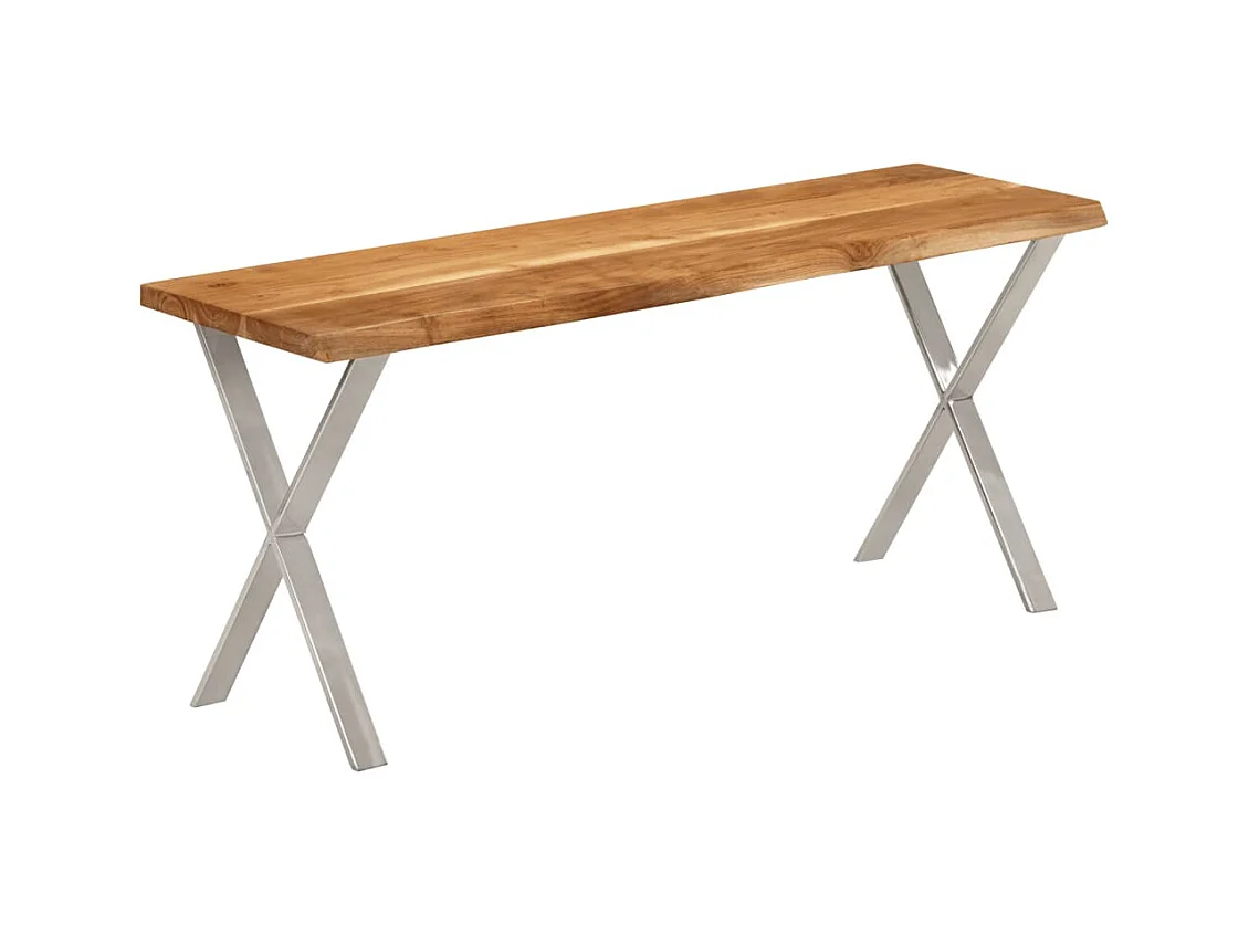 Banc avec bord vivant 105cm bois d'acacia massif