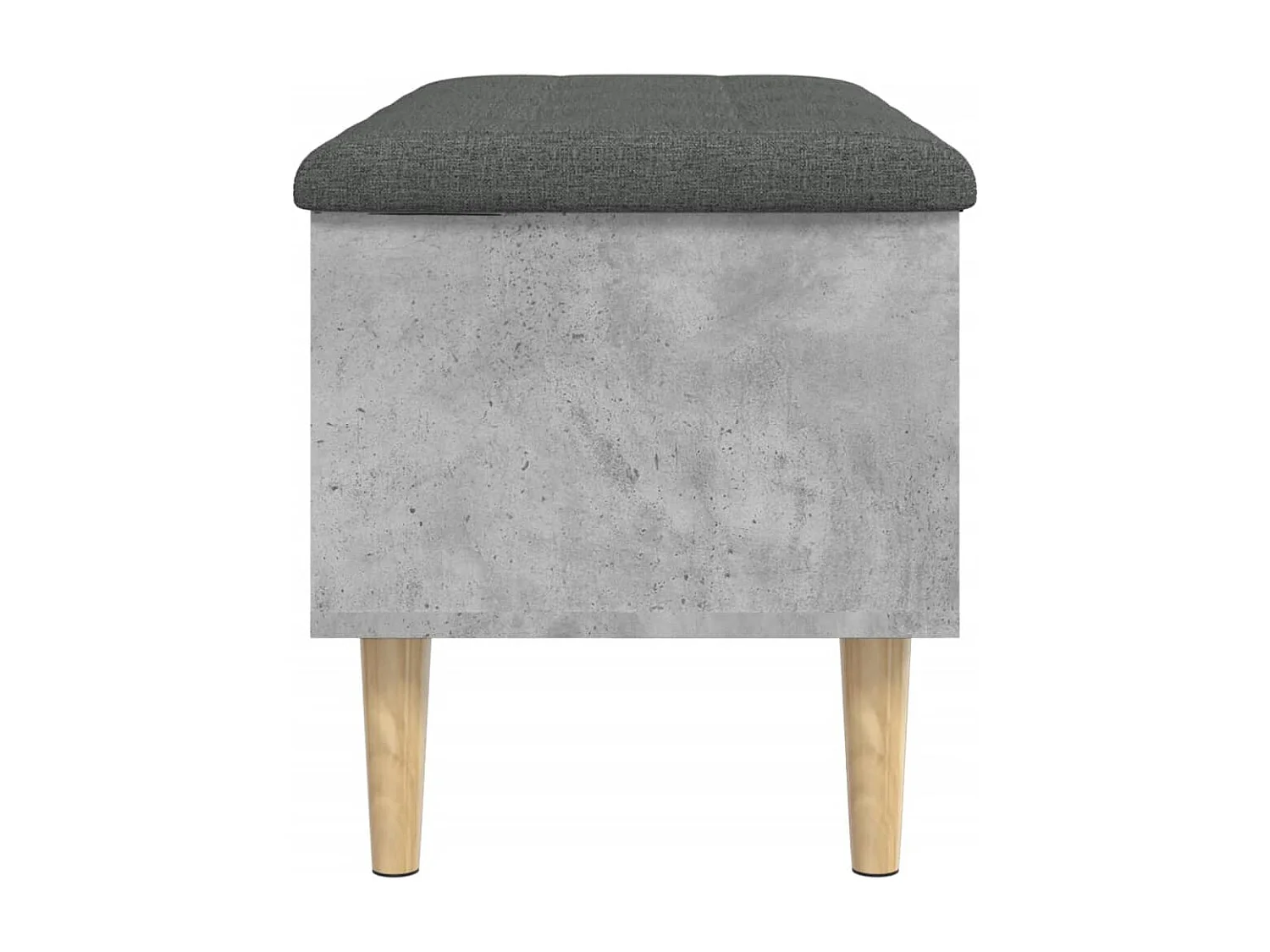 Banc de rangement gris béton 82x42x46 bois d'ingénierie