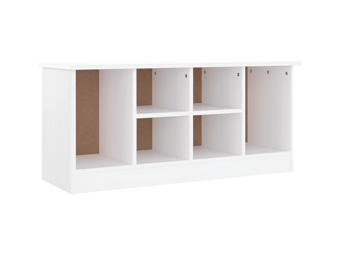 Banc à chaussures ALTA blanc 100x35x45 bois massif de pin