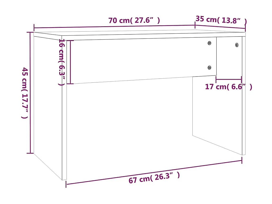 Tabouret de toilette Noir 70x35x45 Bois d'ingénierie
