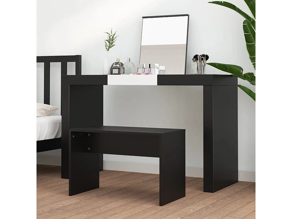 Kaptafelkruk 70x35x45 cm bewerkt hout zwart