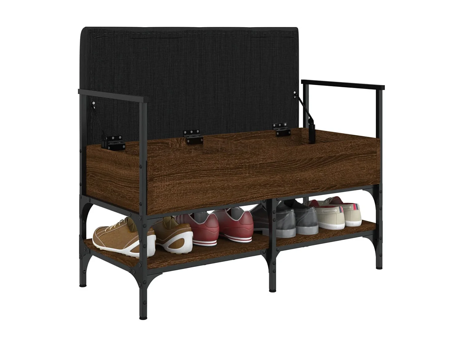 Banc à chaussures chêne marron 85,5x42x57,5 bois d'ingénierie