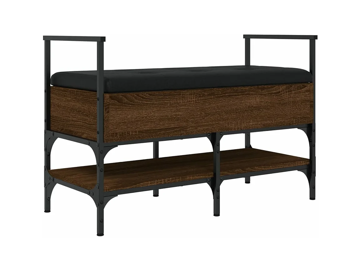vidaXL Banco zapatero madera de ingeniería marrón roble 85,5x42x57,5cm