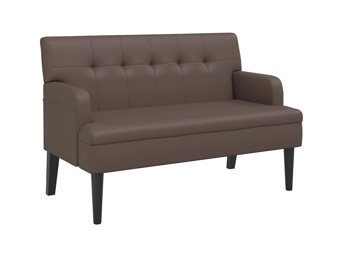 Banc avec dossier marron 112x65,5x75 similicuir