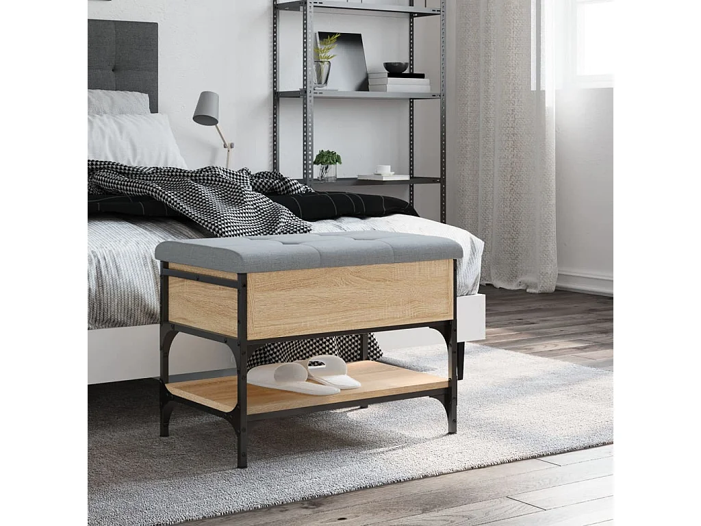 Banc à chaussures chêne sonoma 62x42x45 bois d'ingénierie