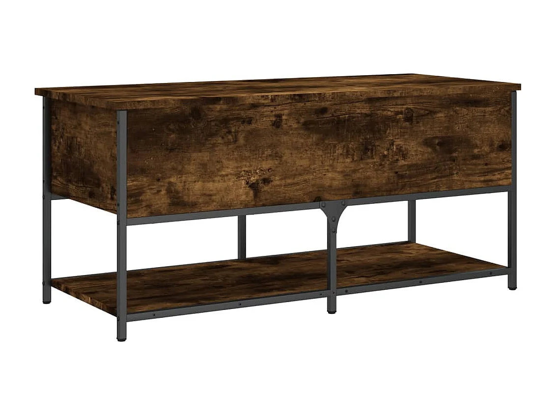 Banc de rangement chêne fumé 100x42,5x47 bois d'ingénierie