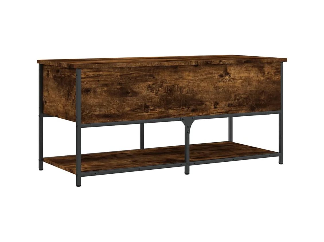 Banc de rangement chêne fumé 100x42,5x47 bois d'ingénierie