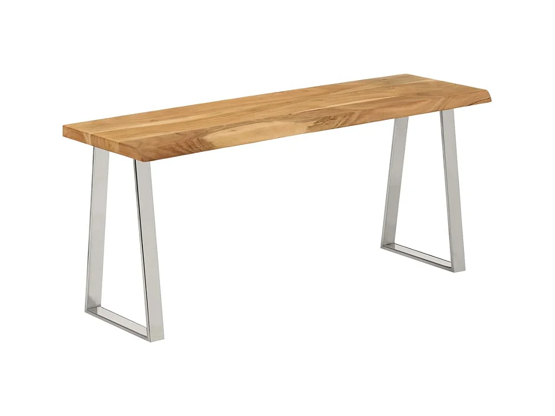 Banc avec bord vivant 105cm bois d'acacia massif