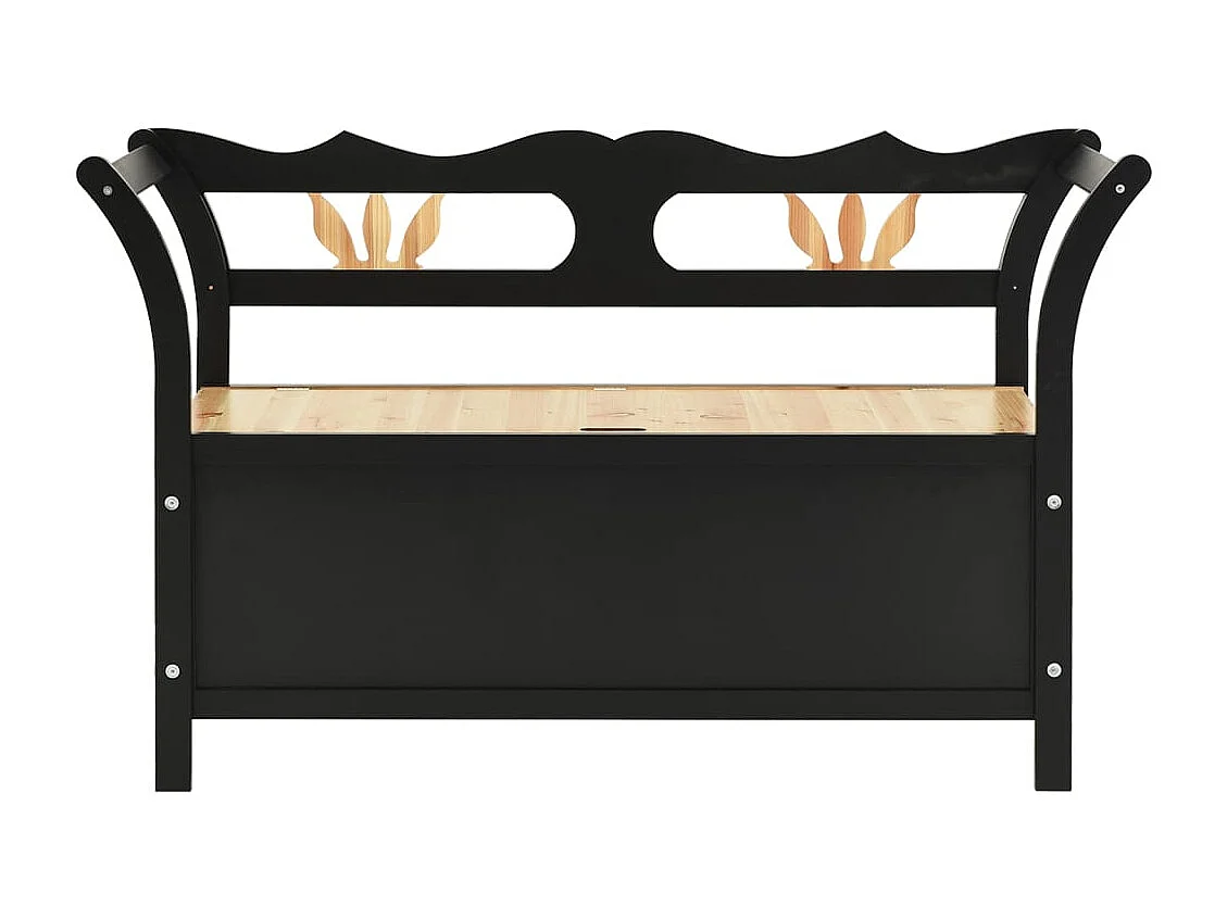 Banc Noir 107x45x75,5 Bois de sapin solide