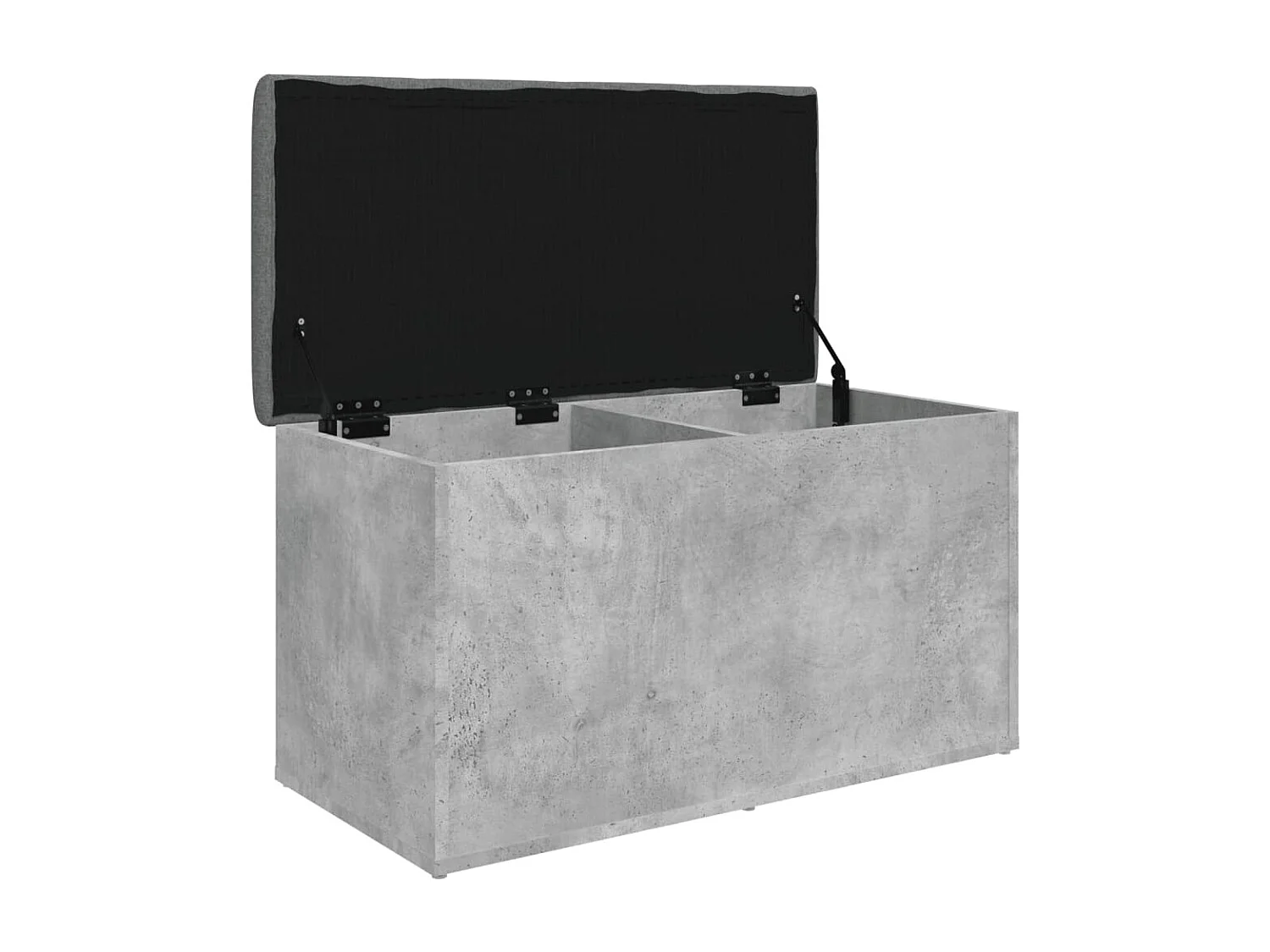 Banc de rangement gris béton 82x42x45 bois d'ingénierie
