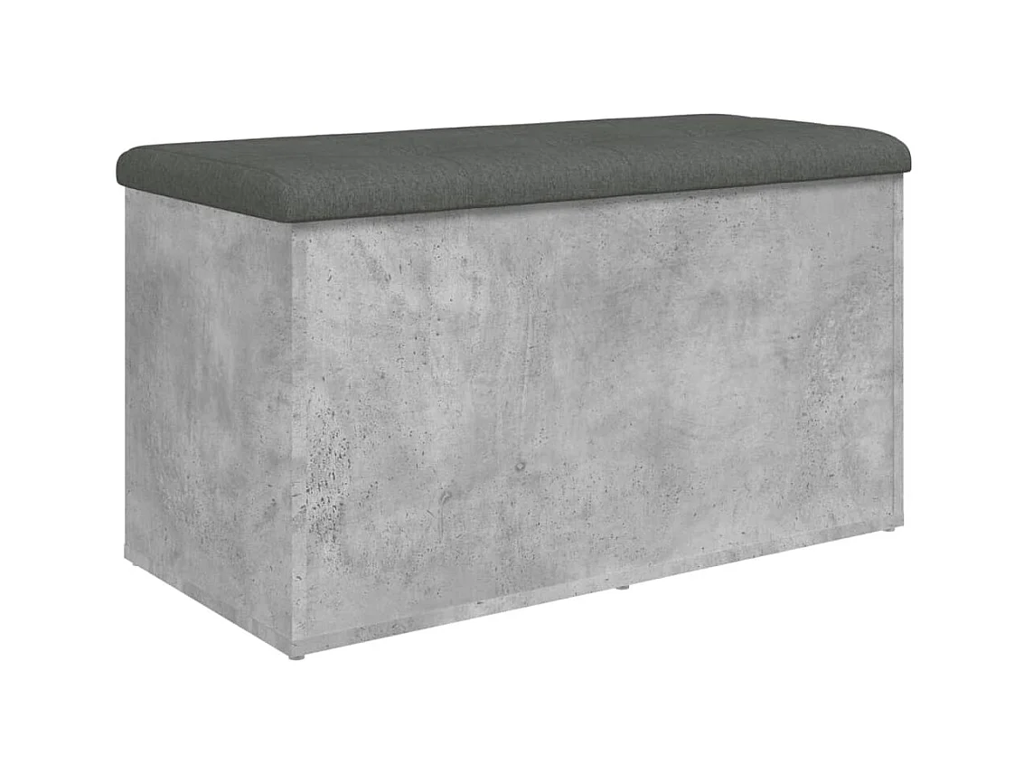 Banc de rangement gris béton 82x42x45 bois d'ingénierie