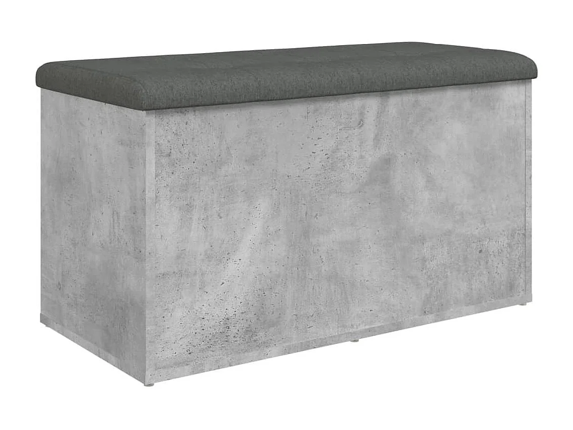 Banc de rangement gris béton 82x42x45 bois d'ingénierie