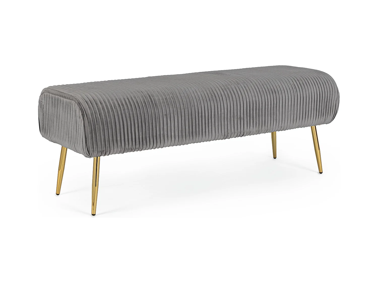 Banc en bois MDF et polyester gris Solene L 129cm