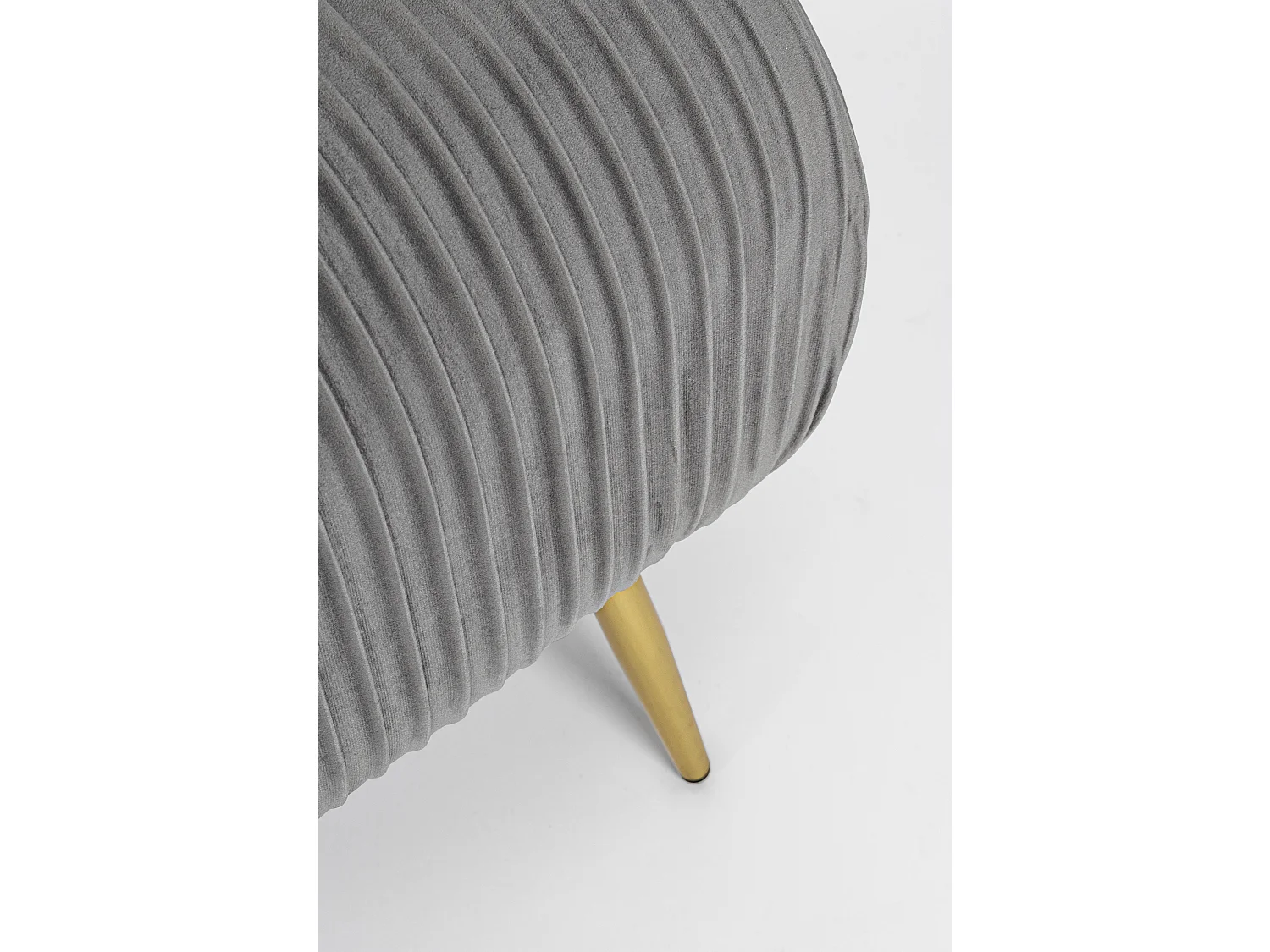 Bank in MDF hout en grijs polyester Solene L 129 cm