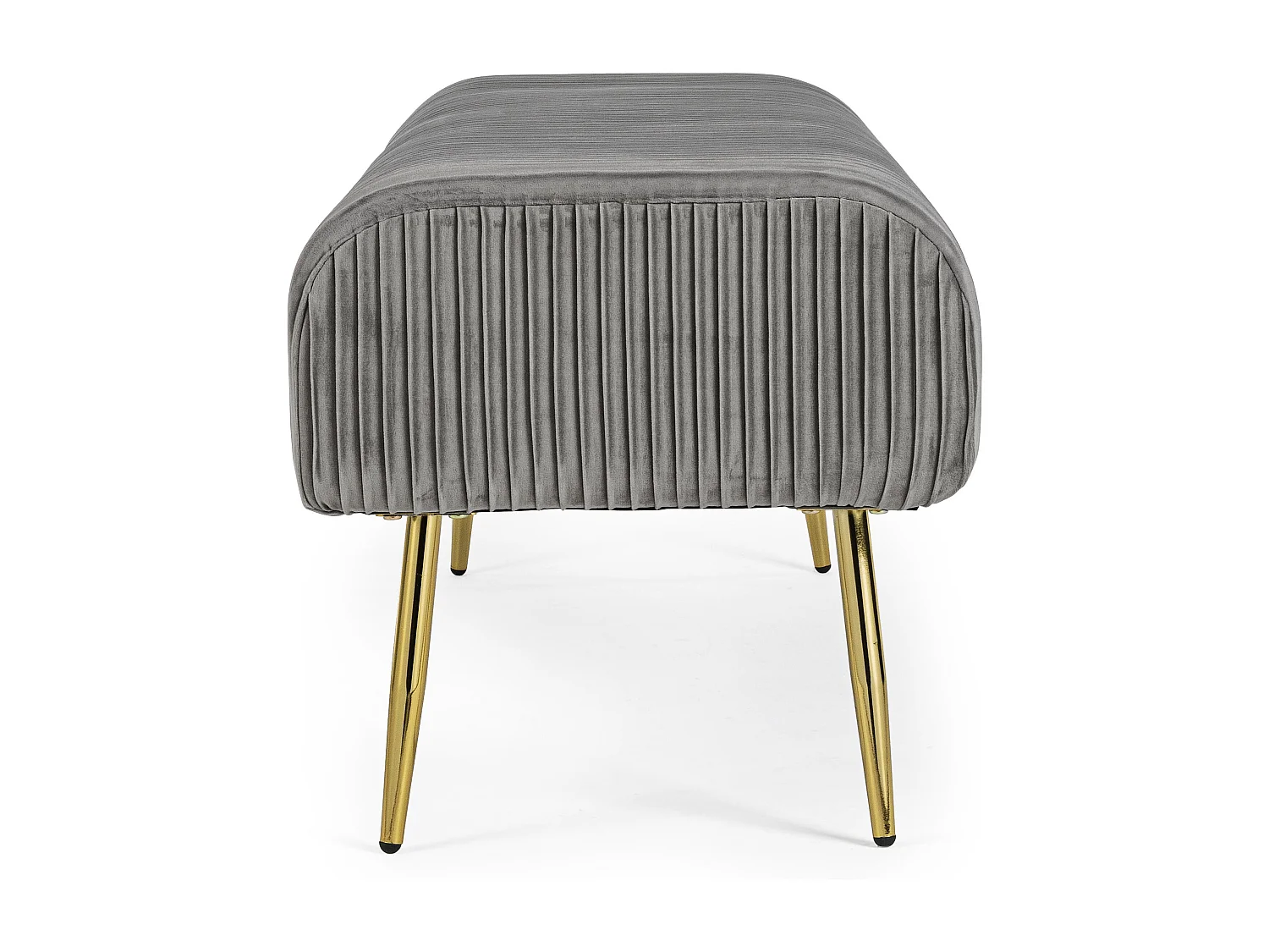 Bank in MDF hout en grijs polyester Solene L 129 cm