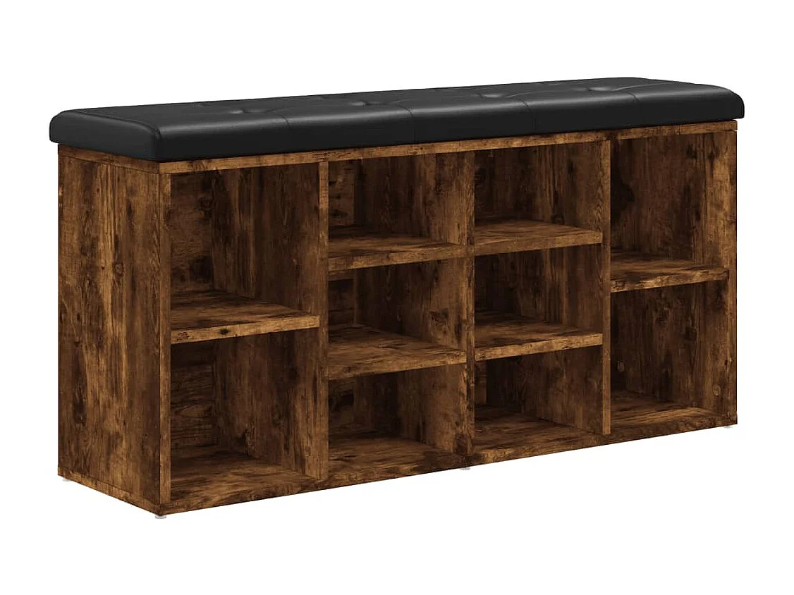 Banc à chaussures chêne fumé 102x32x50 bois d'ingénierie