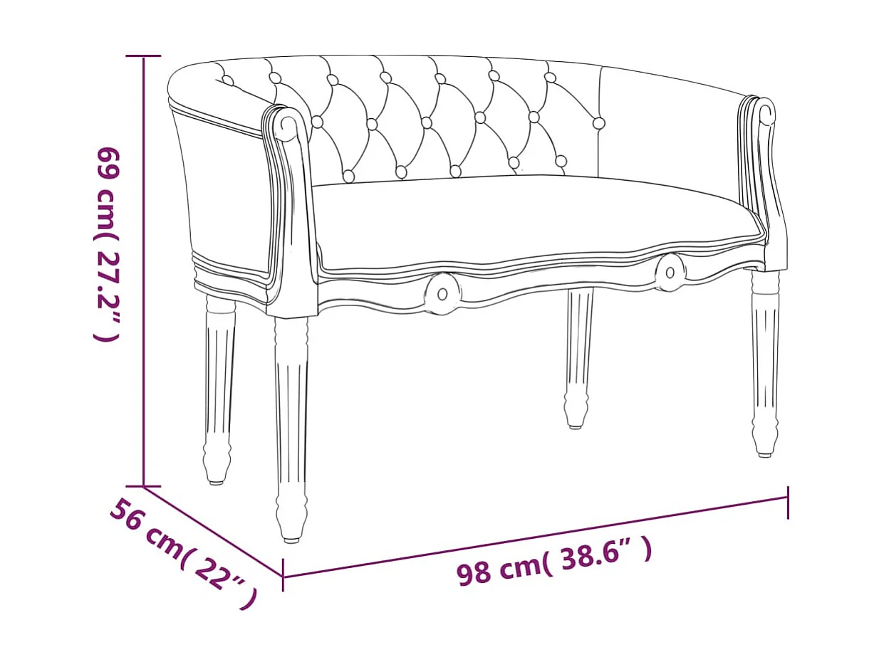 Banc beige 98x56x69 lin