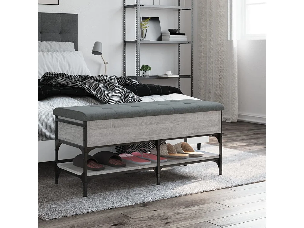Banc à chaussures sonoma gris 102x42x45 bois d'ingénierie