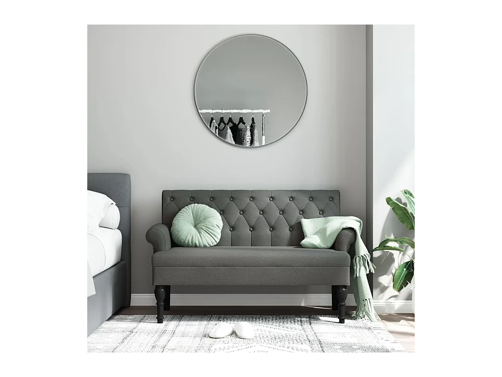 Banc avec dossier gris foncé 120x62x75,5 tissu