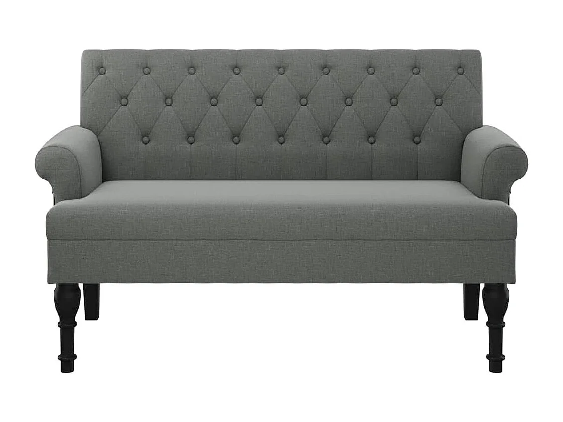 Banc avec dossier gris foncé 120x62x75,5 tissu