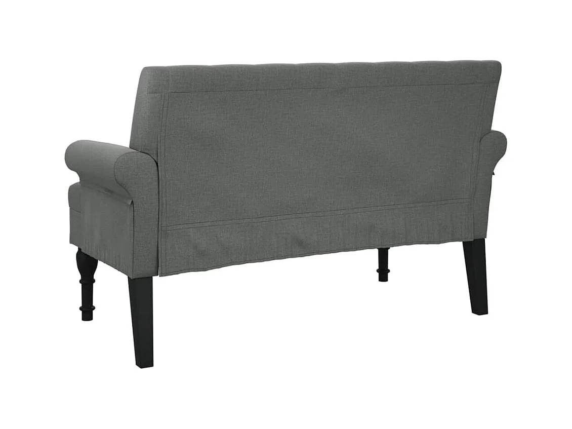 Banc avec dossier gris foncé 120x62x75,5 tissu